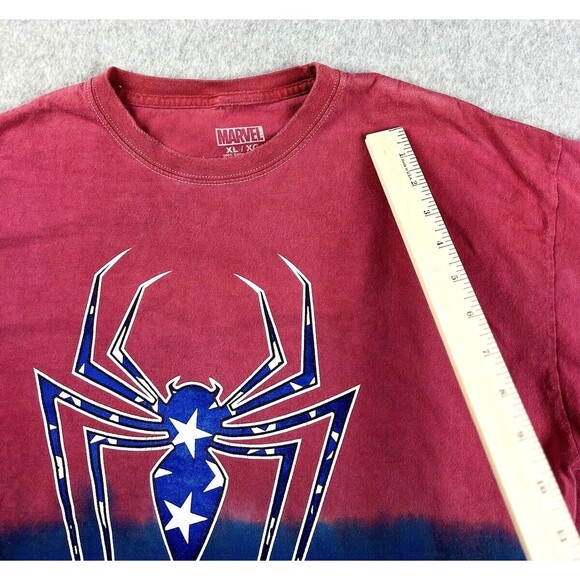 Marvel Spiderman T-Shirt Red Blue Ombre Crewneck Short Sleeve Skater Comic - Picture 13 of 13